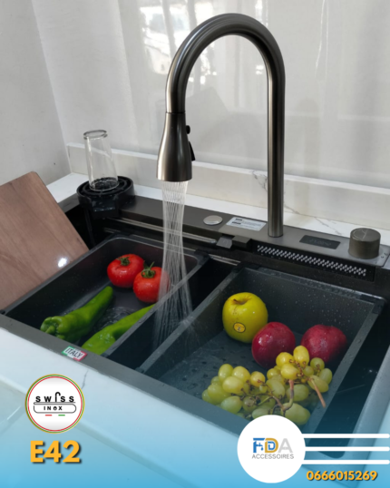 Evier swiss inox 75/46 P2-NOIR