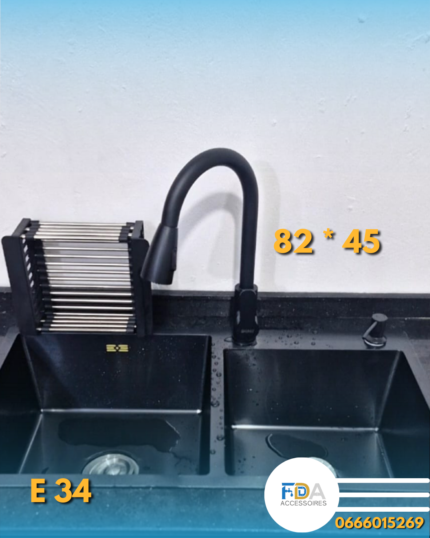 Éviers 82 cm sur 45 cm Sink Noir