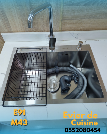 Éviers de Cuisine 60 Cm sur 45 Cm Nano Crome  E91+ M43