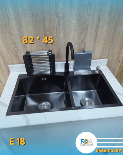 Éviers de Cuisine 82 Cm sur 45 Cm Couleur Noir - E18
