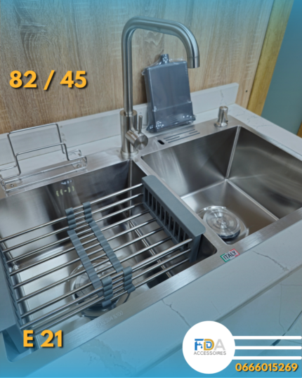 Éviers de Cuisine Swiss 82 Sur 45 cm - SRV Crome  / E 21