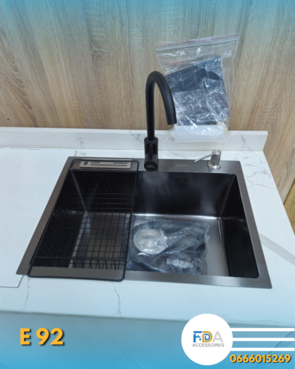 Éviers de Cuisine 60 Cm sur 45 Cm NOIR / E92