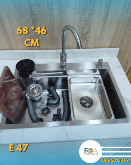Éviers 68 * 46 Crome Nano swiss / E47