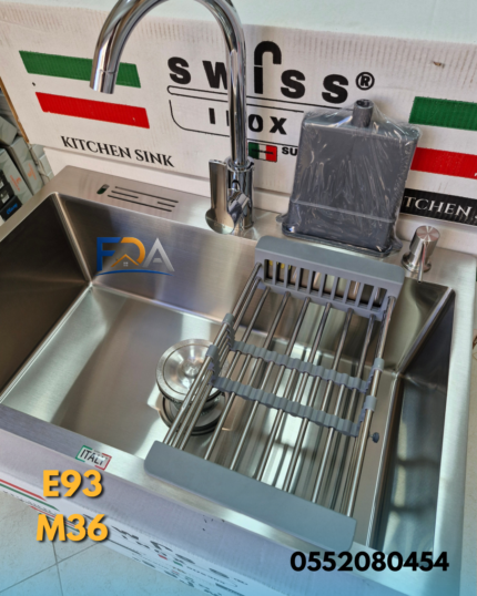 Evier Swiss 70/45   Crome Semple + Mitigeur cuisine  / E93 + M36