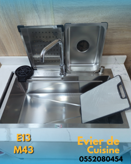 Evier swiss inox 75/46 C+ Mitigeur cuisine E13 + M43